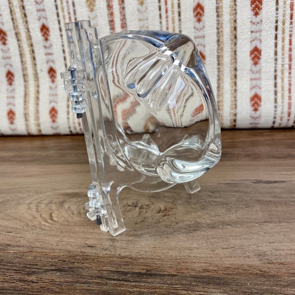Art Deco Clear Glass Footed Toed Ashtray - Picture 8 of 10